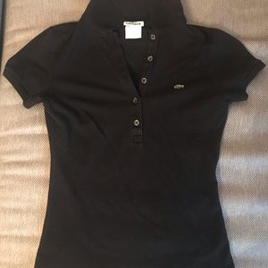 Lacoste logo black polo shirt